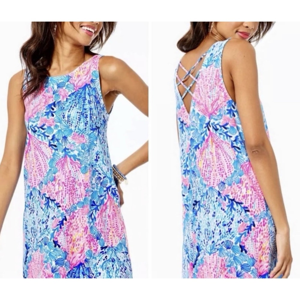 Lilly Pulitzer Kristen Swing Dress XL Blue Haven Raising Shell Coastal Beach
